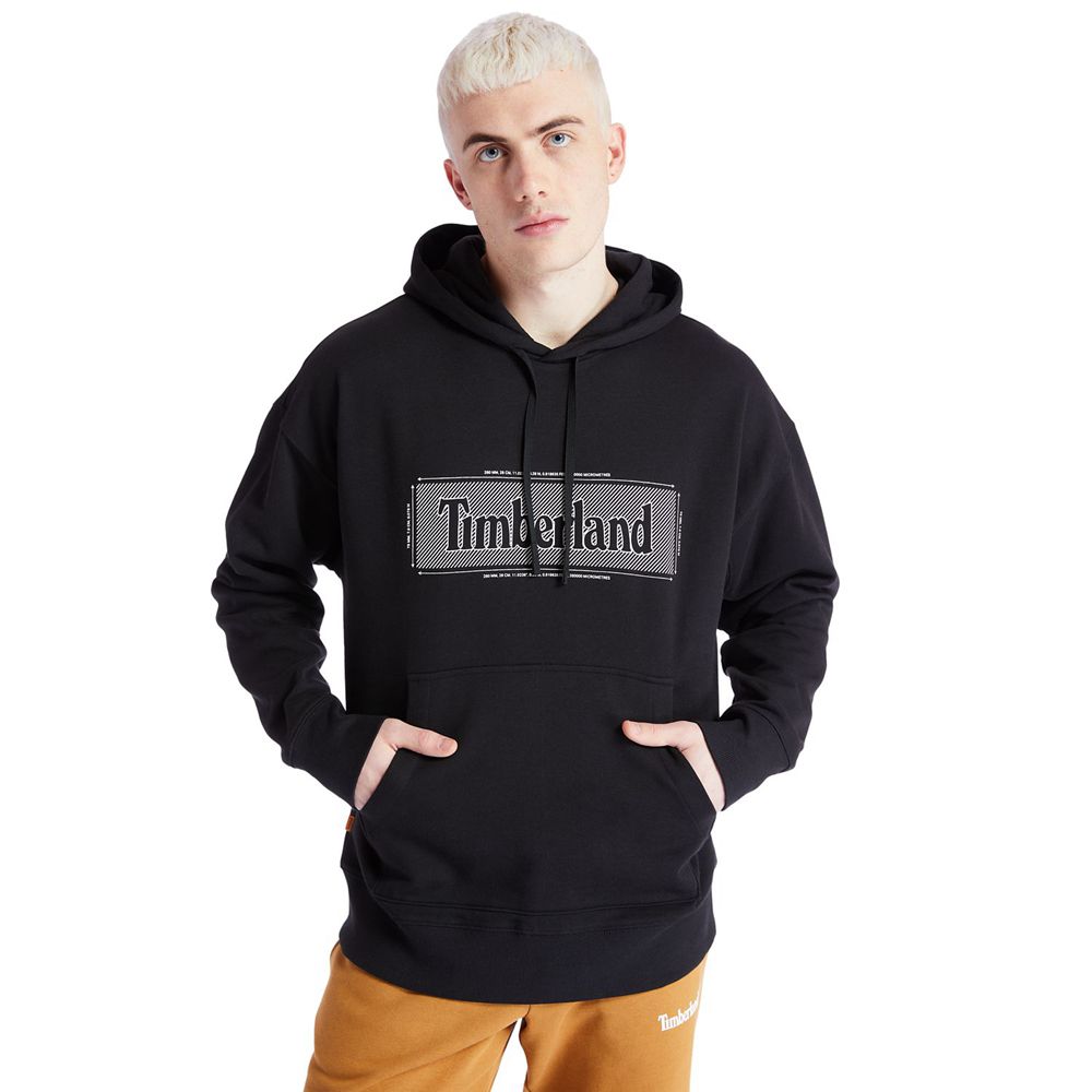 Timberland Φουτερ Ανδρικα Μαυρα - Logo Hoodie - Greece 1074563-BK